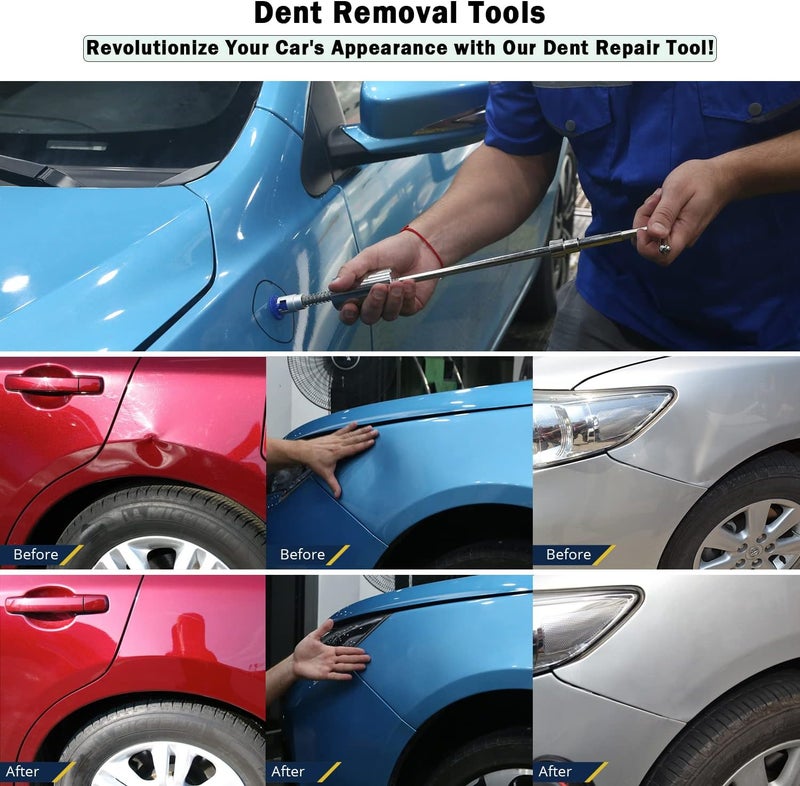 Super PDR Paintless Dent Repair Kit, Car Dent Removal Tools, PDR Tools, Dent Puller Kit with Dent Lifter, Bridge Puller, Slide Hammer T-Bar for Car Body Dents, Kit Includes Glue Removal Tool - Image 2